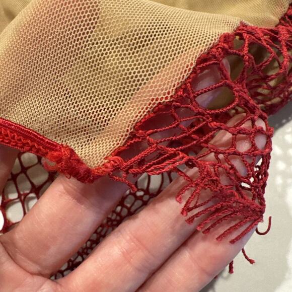 For Love & Lemons Skivvies Size XS Red Nude Underwire Bralette Bra Festival READ - Picture 8 of 8